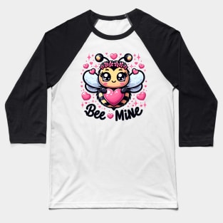 Sweet Buzz: Kawaii Bee & Pink Hearts Baseball T-Shirt